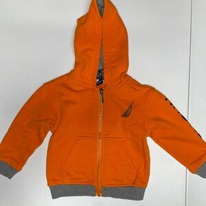 Nautica: Baby Orange Zip-up Sweater (12 Months)